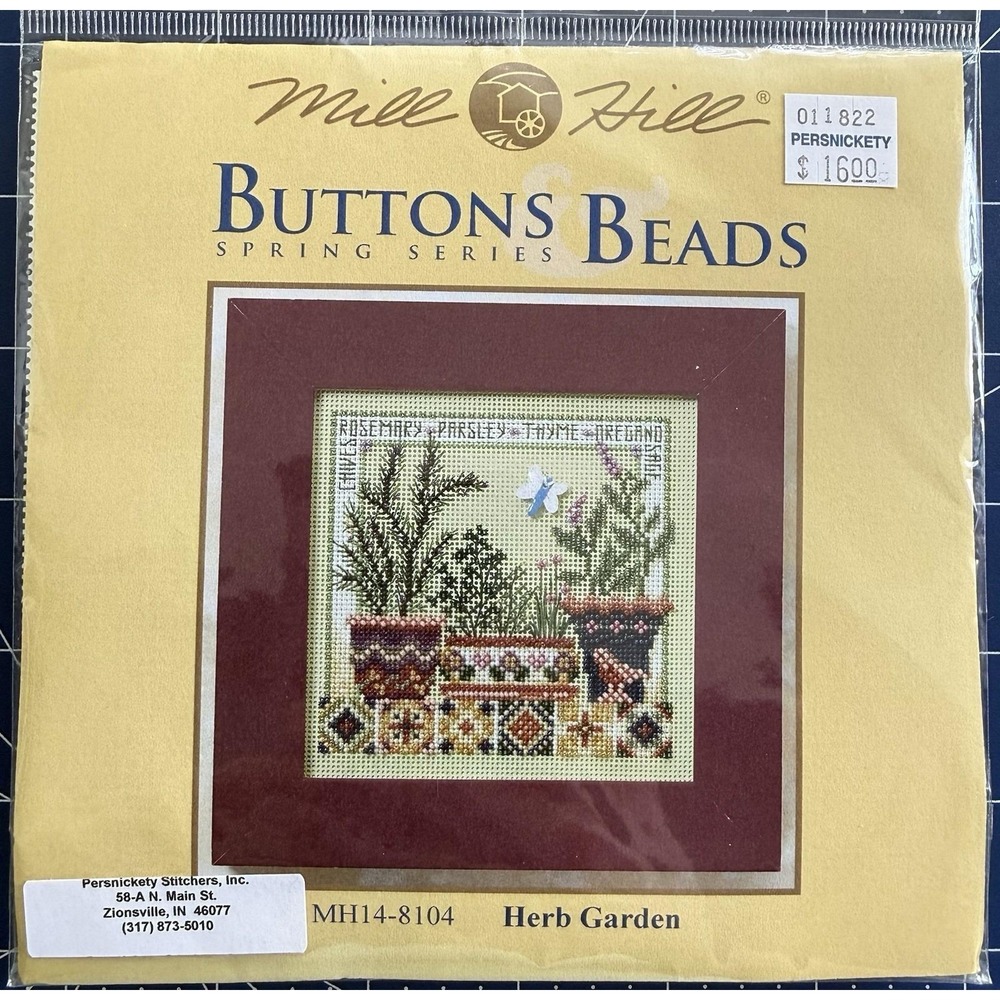 Mill Hill Buttons & Beads Spring Series Kit Herb Garden w Ceramic Button